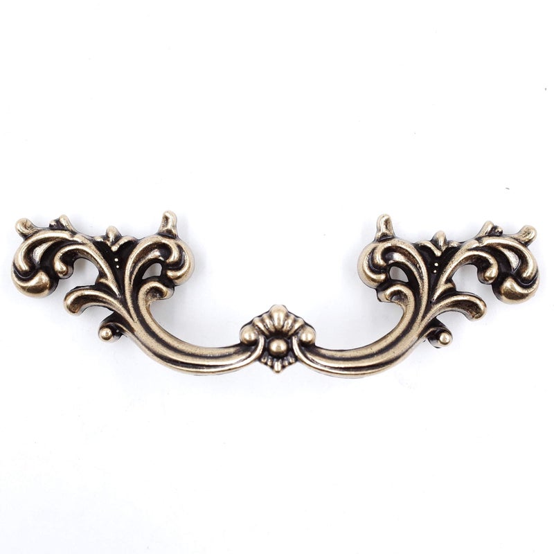 Jetland French Provincial Drawer Pulls - 6-Pack, Antique Brass, 2-1/2" Hole Centers, Vintage Shabby Chic Pulls for Dresser Nightstand Cabinet, PW1619ABR64 - Image 1
